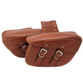 Motorcycle side box saddle bag in retro wind PU leather with 42cm storage dimensions
