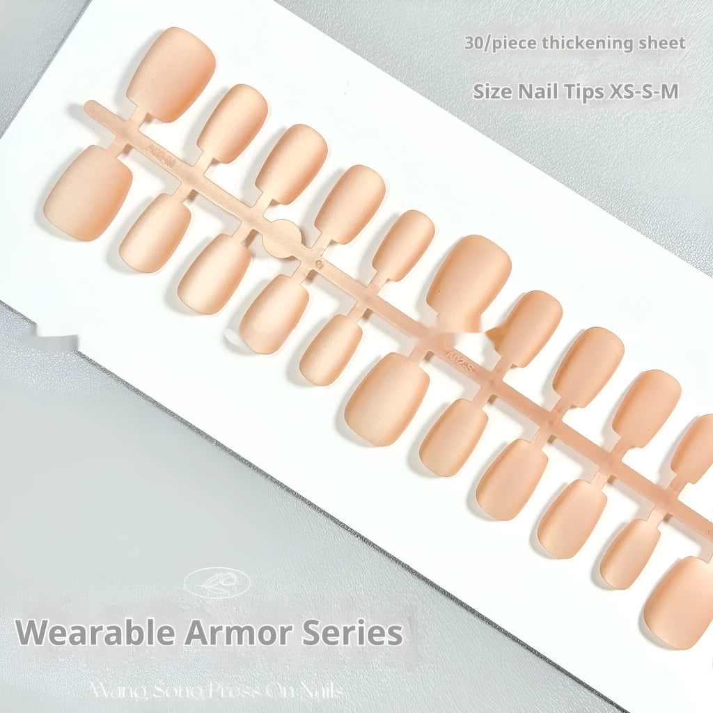 Frosted velvet cat's eye aurora design artificial nail art set in short ladder XS, S, and M sizes.