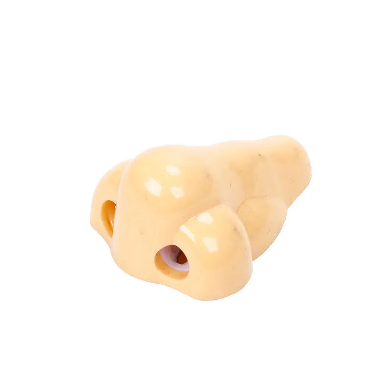 Flesh colour geometry plastic pencil sharpener with big nostril hole for standard pencils
