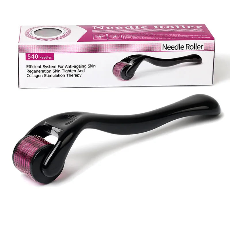 Titanium microneedle derma roller for face and scalp with six depth sizes from 0.2mm to 1.0mm