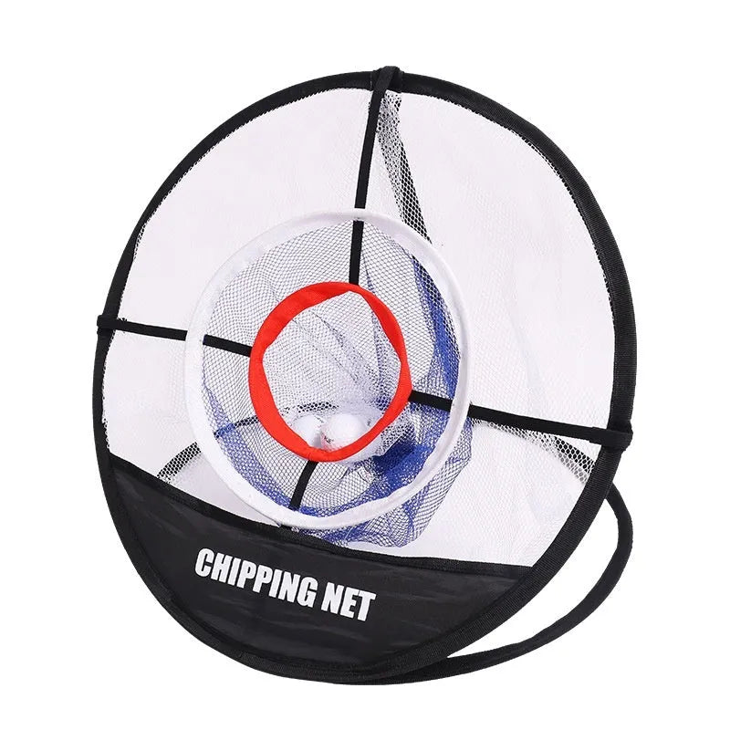 Home minimalist foldable golf target net with nylon material and metal snap button closure