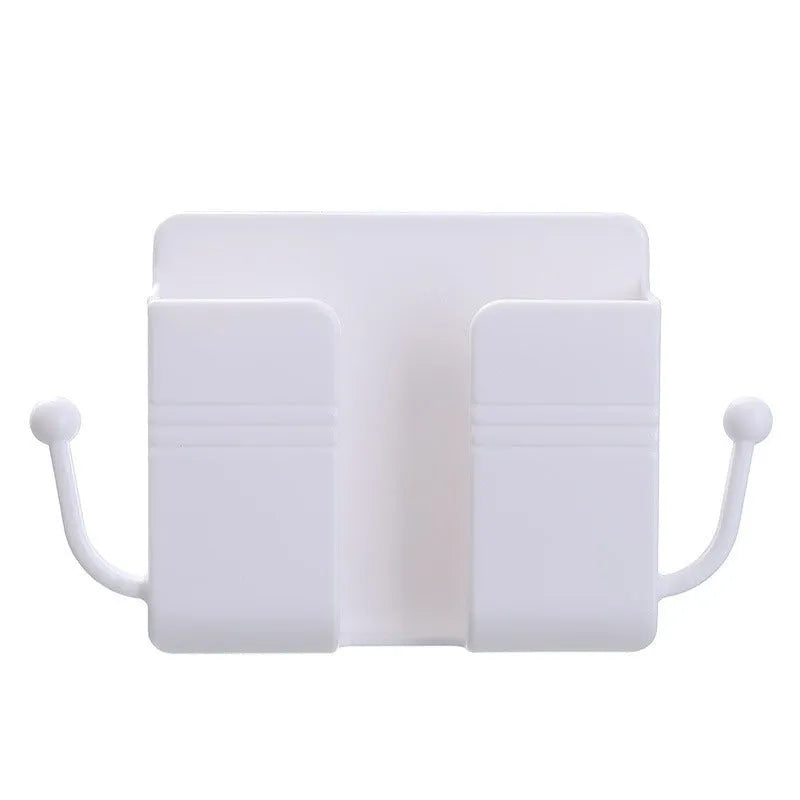 PP plastic paste wall storage box in Nordic blue with adhesive sticker mount, sealed lid, on a clean wall