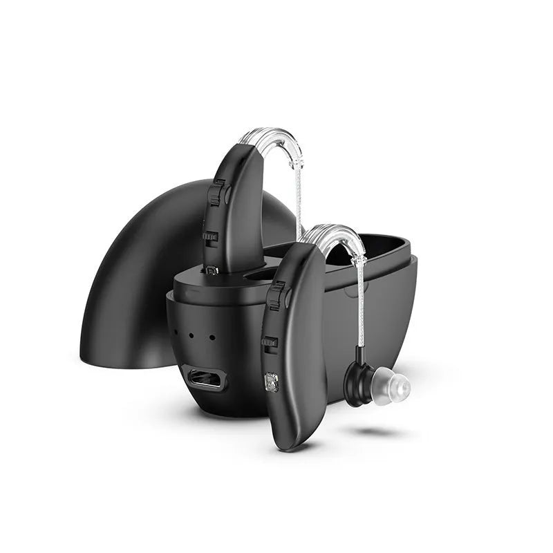 Digital hearing aid Type-C rechargeable in skin colour with Bluetooth – single unit on charger