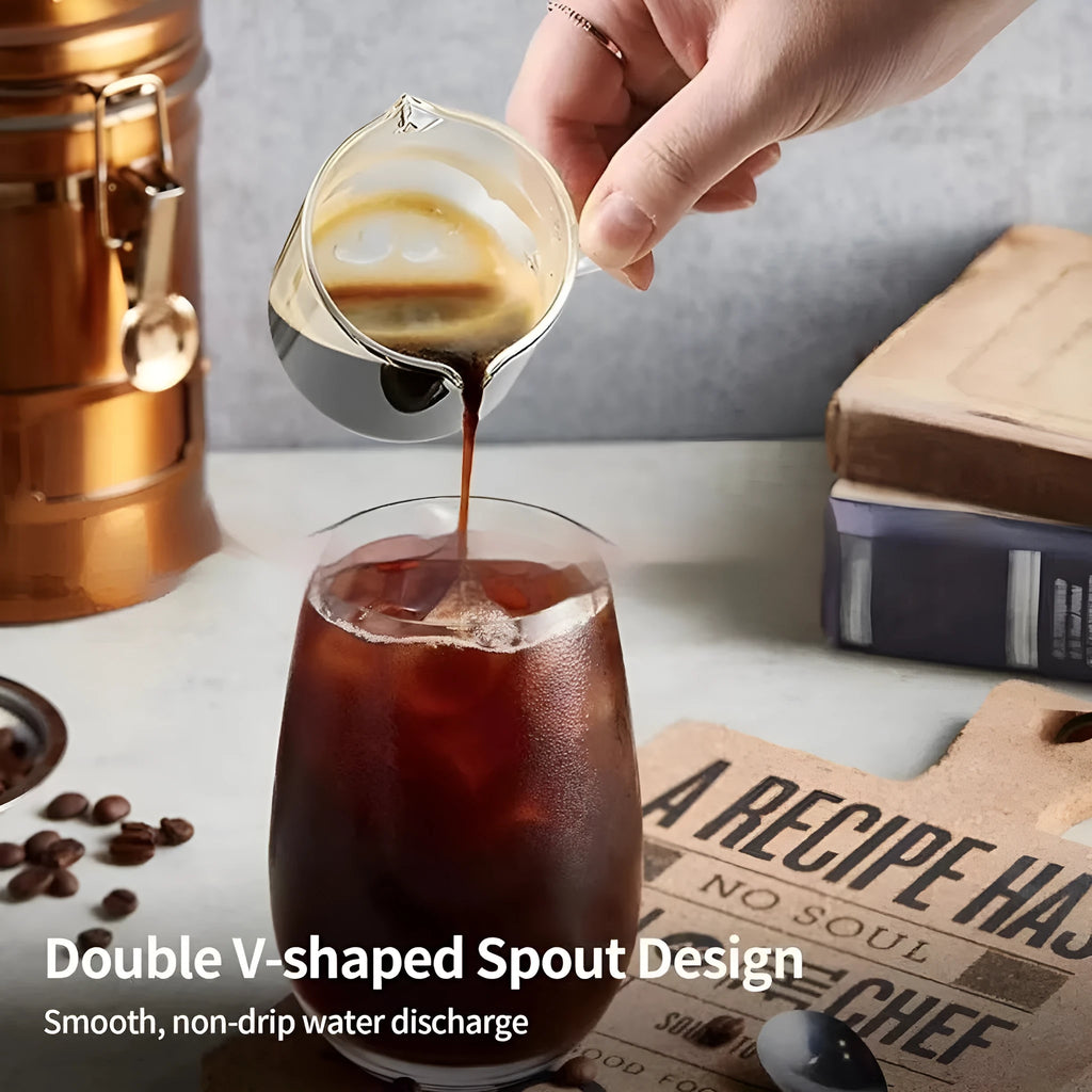 White transparent glass double mouth coffee cup with modern simple design