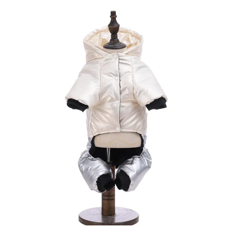 Green pink white waterproof windproof four-legged dog cotton coat in multiple sizes