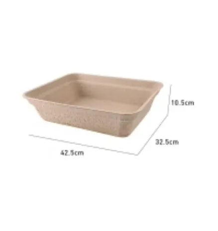 Brown disposable waterproof cat litter box with degradable plastic construction
