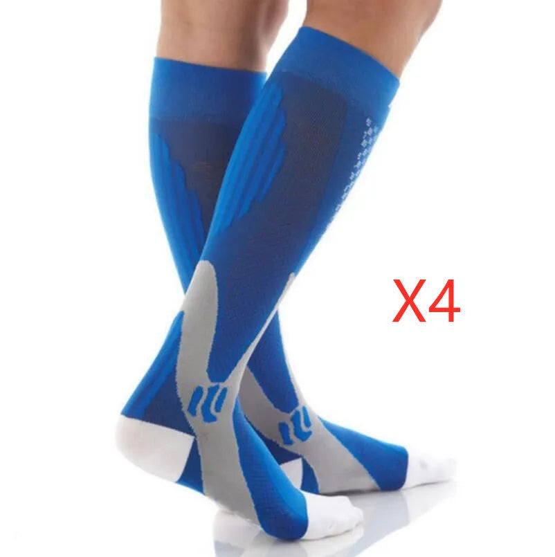 Graduated compression socks for athletic activities and travel in multiple colour options