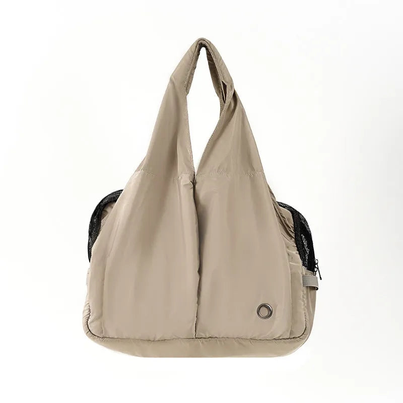 Apricot cloth pet handbag carrier for small dogs and cats