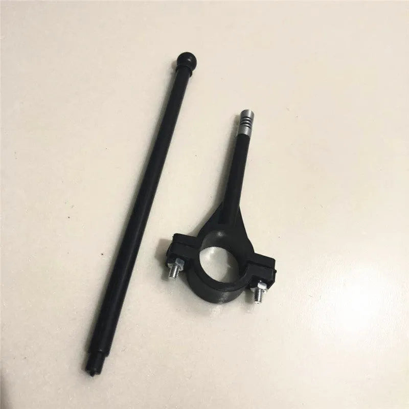 Plastic handlebar flagpole with square polyester fabric flag attached for cycling or promotional use