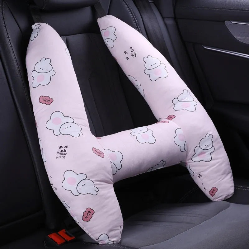 55x70cm car headrest sleeping pillow with pearl cotton filling in child-friendly patterns