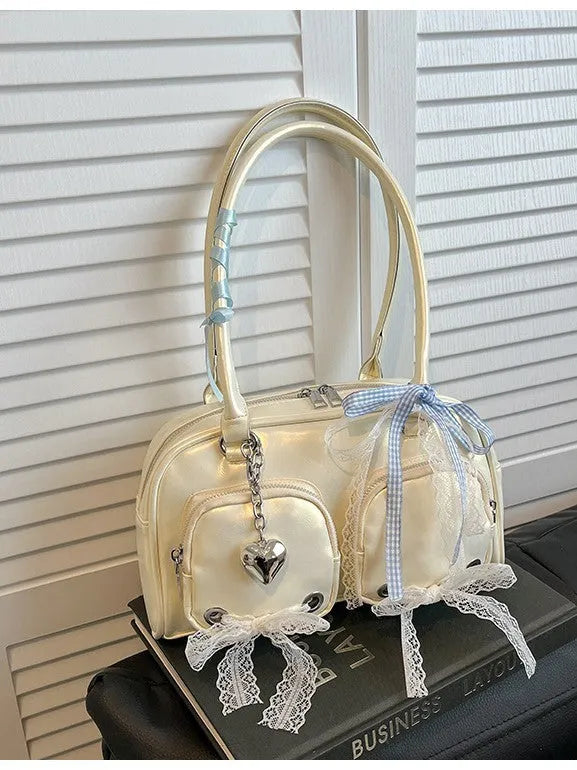 Soft PU casual shoulder bag with large capacity and mobile phone compartment in four colour options
