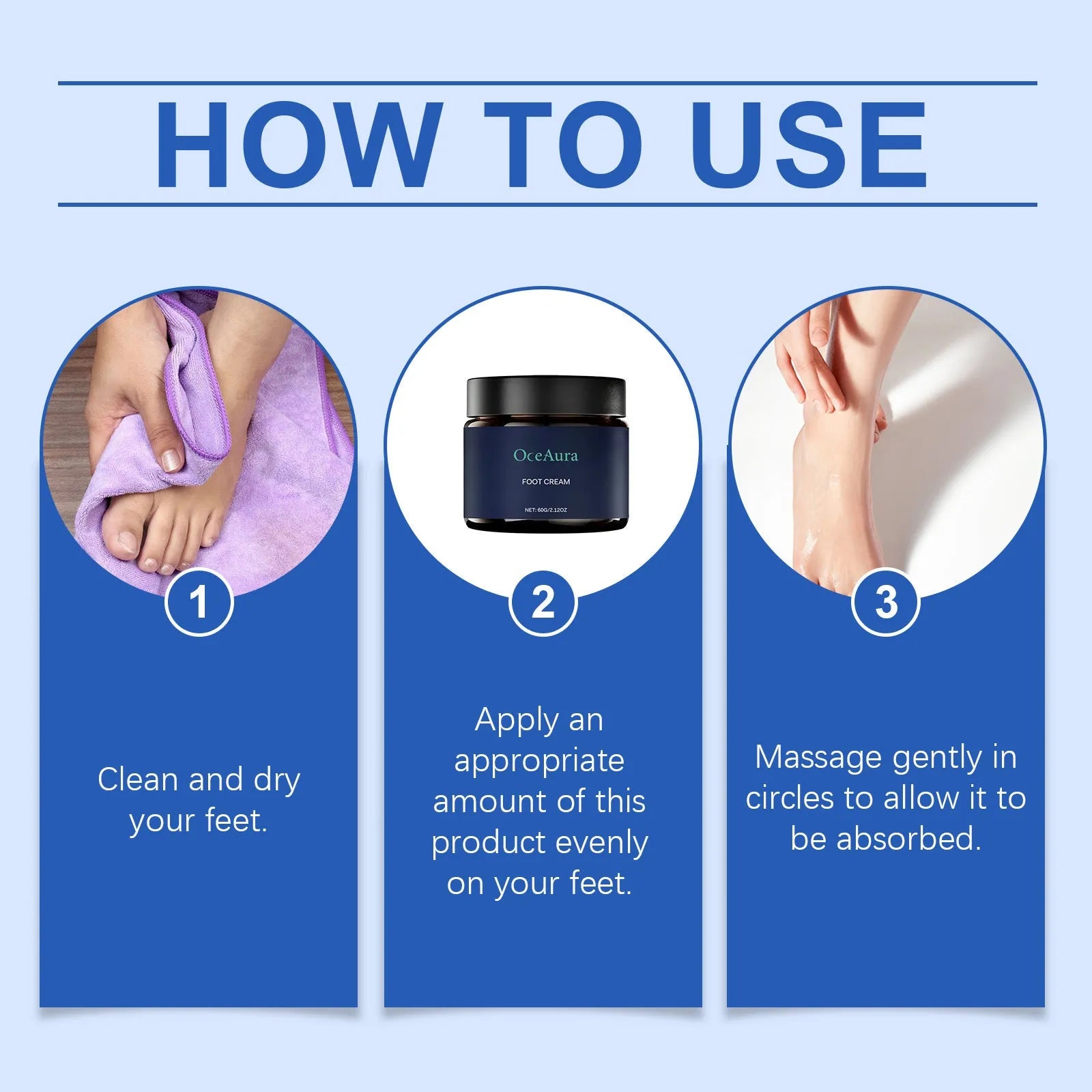 Nourishing foot care cream tube 60g with salicylic acid honey and urea for dry cracked heels