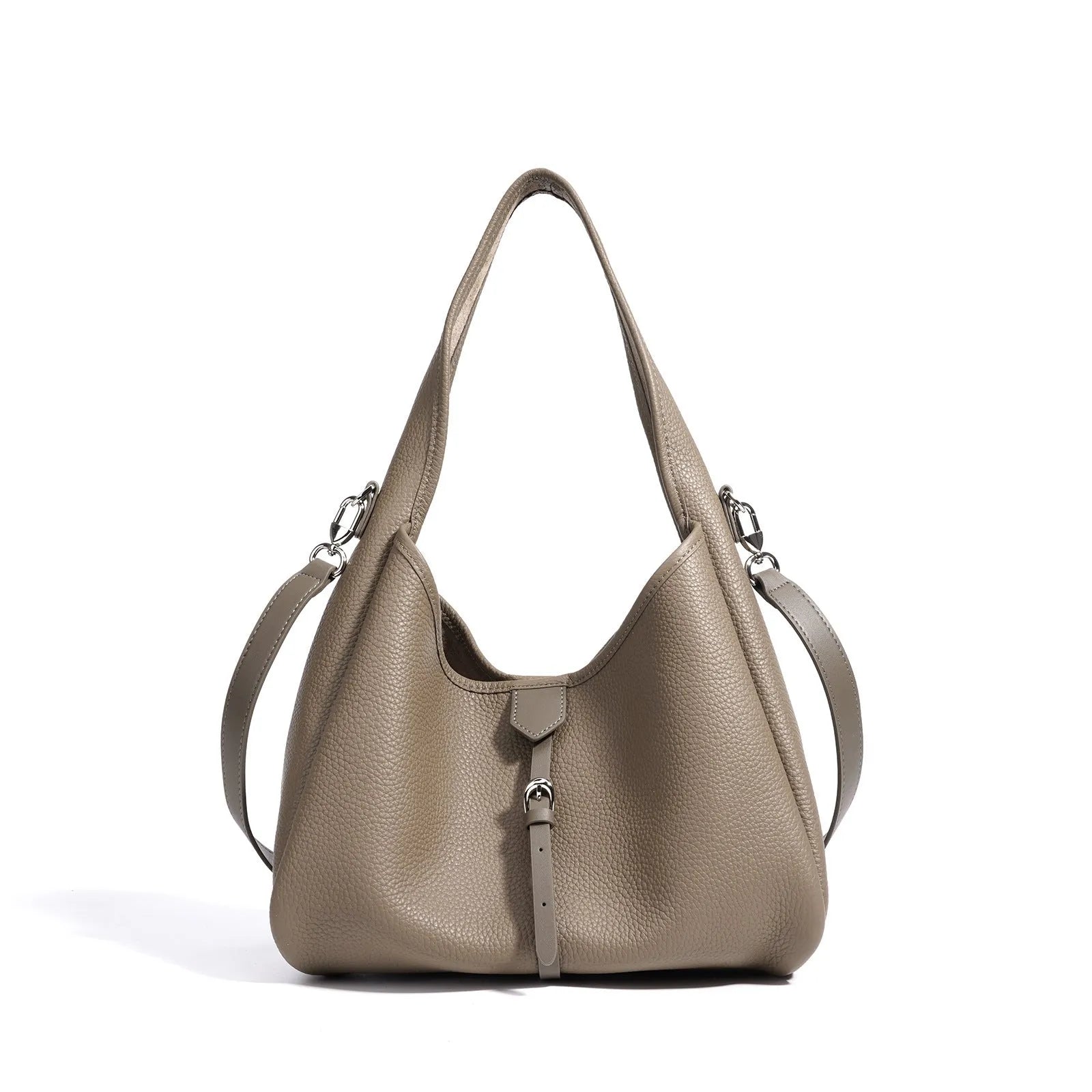 Fashion minimalist single shoulder crossbody handbag in genuine leather bucket shape for women daily wear