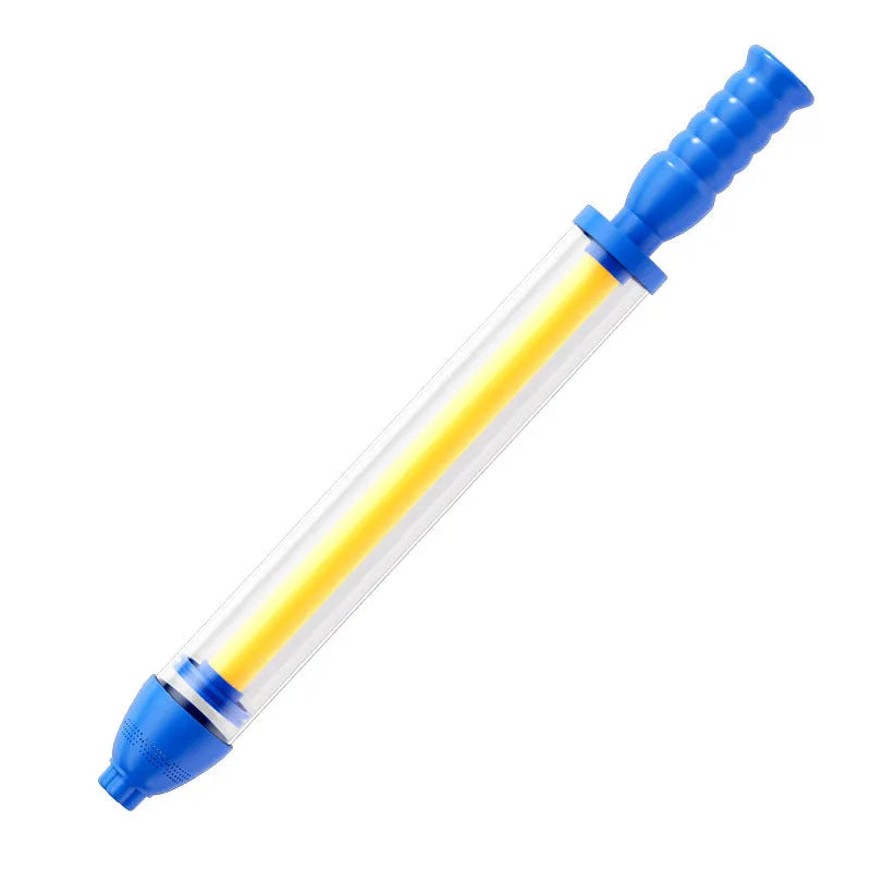 Children's plastic pull-out water spray gun in 53cm size, blue colour character design