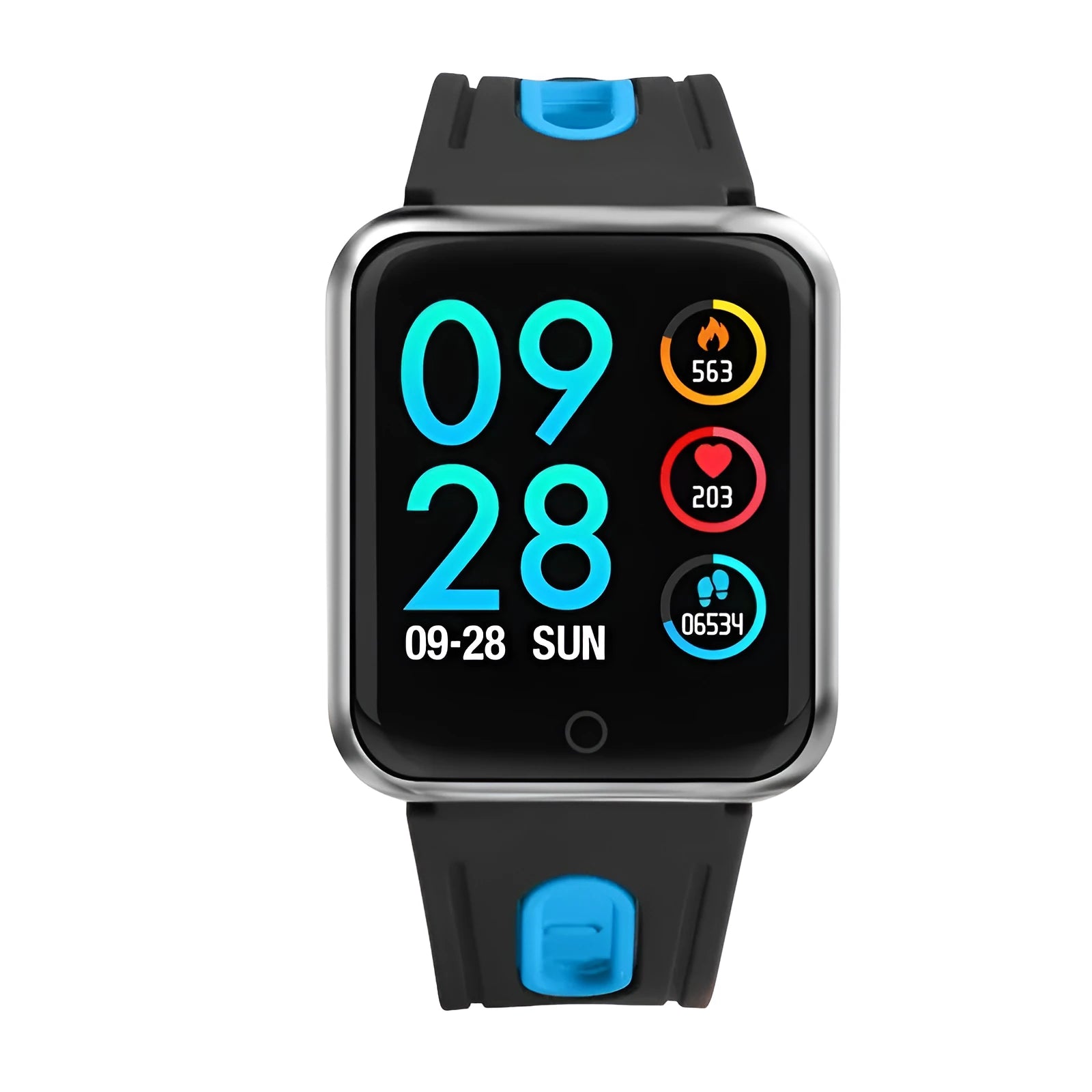 Smart bracelet health monitor with heart rate blood pressure oxygen sleep tracking 1.3 inch touch screen silicone wrist strap