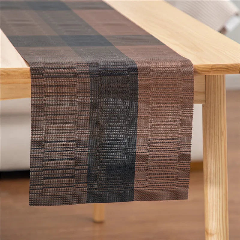 PVC non-slip kitchen sink mat in gradient bamboo colour showing dish drying surface
