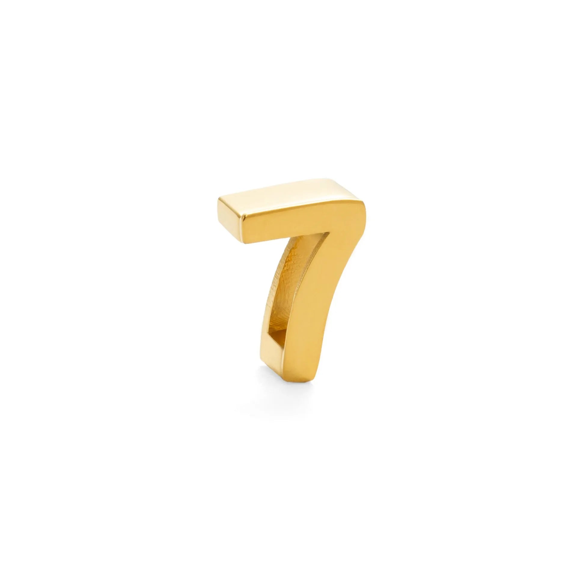 Gold and silver titanium steel initial number necklace with alphabet and number pendants on a 40.5cm chain.