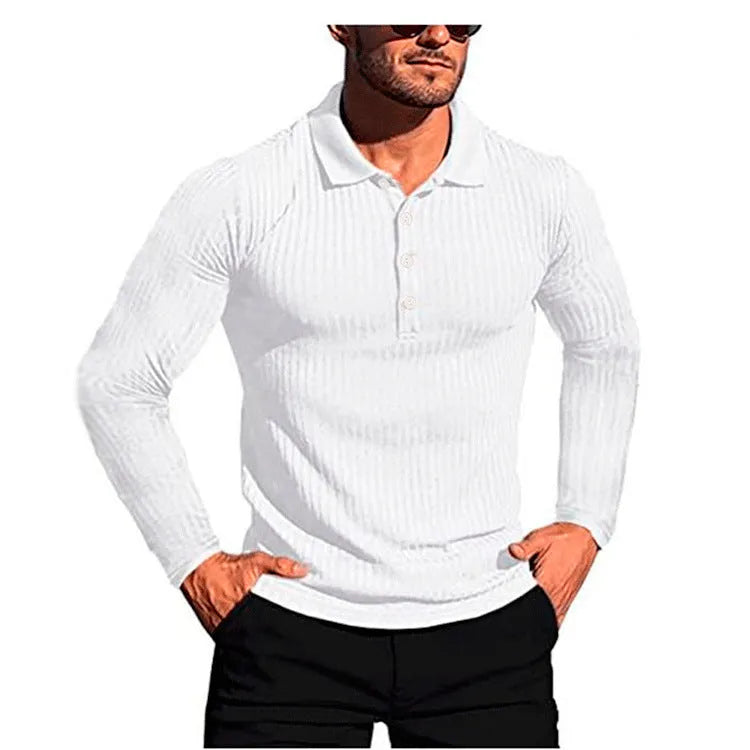 A striped, short sleeve, loose fit knit summer shirt on a hanger, available in multiple colours.