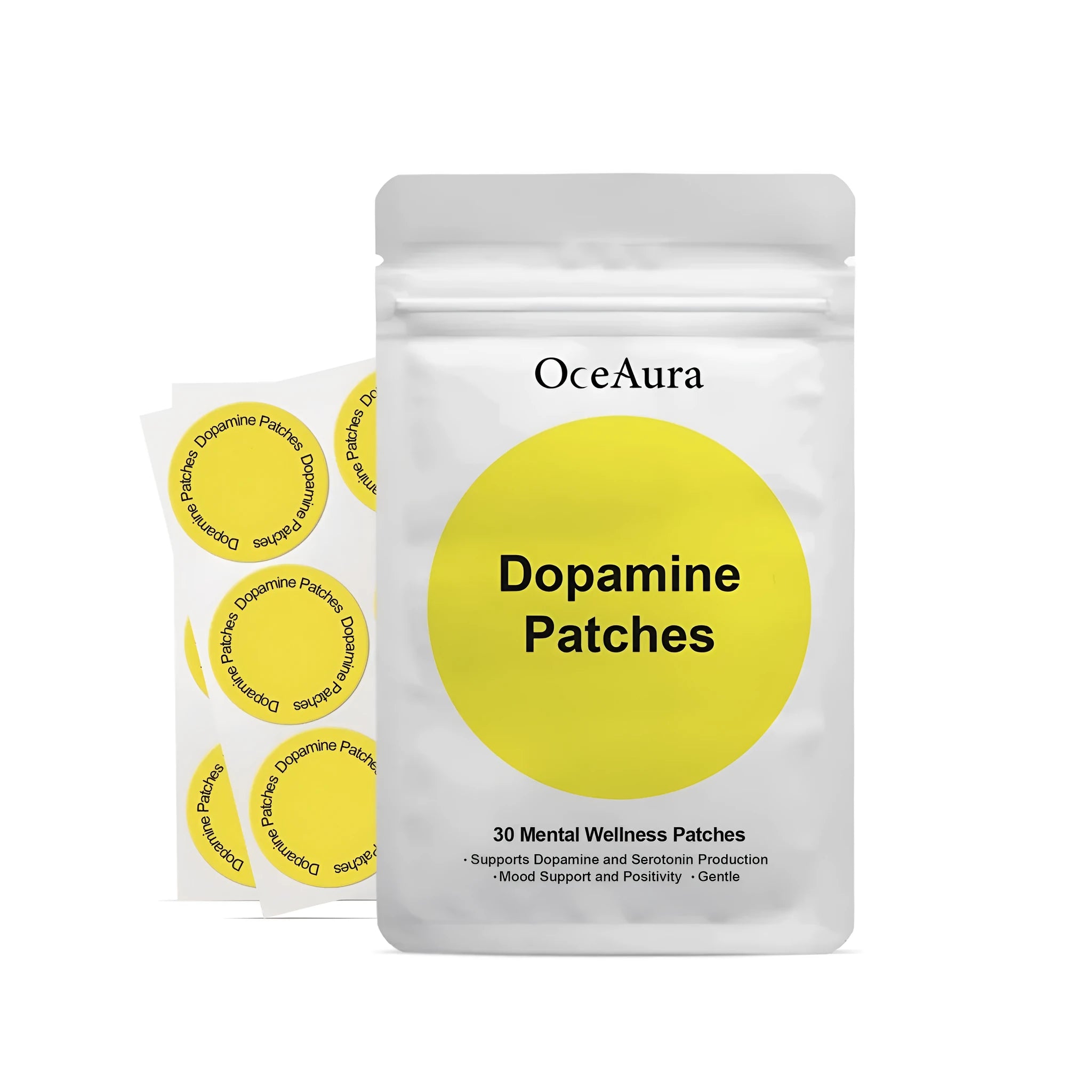 Pack of 30 white body care auxiliary patches for skin hydration.