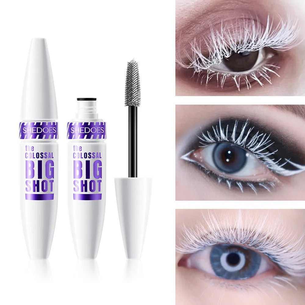 White waterproof curling mascara tube with 10ML quick-drying formula