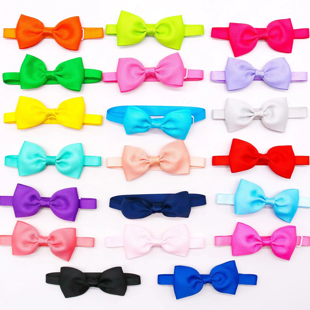 Adjustable thread belt bow tie for cats and dogs, monochrome pattern, available in multiple colours