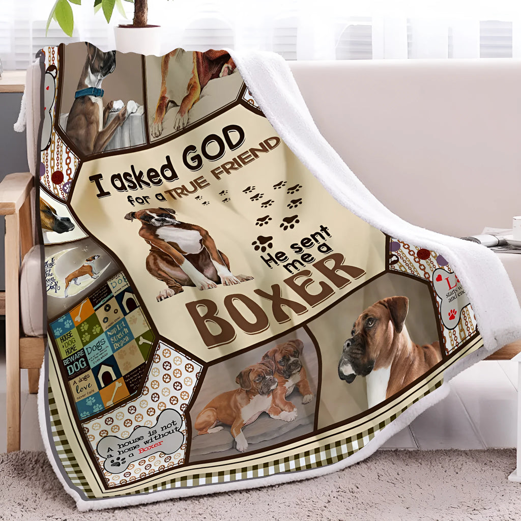 Brown sherpa fleece blanket for dogs, 60x80 inch size, hemmed edges, soft texture