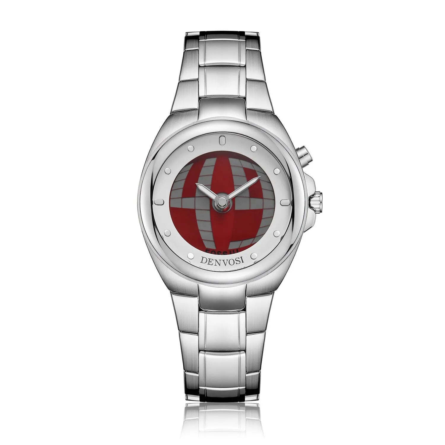 Y2K digital dual display men's watch with 40mm face, alloy strap, and stainless steel buckle in red or blue colour options