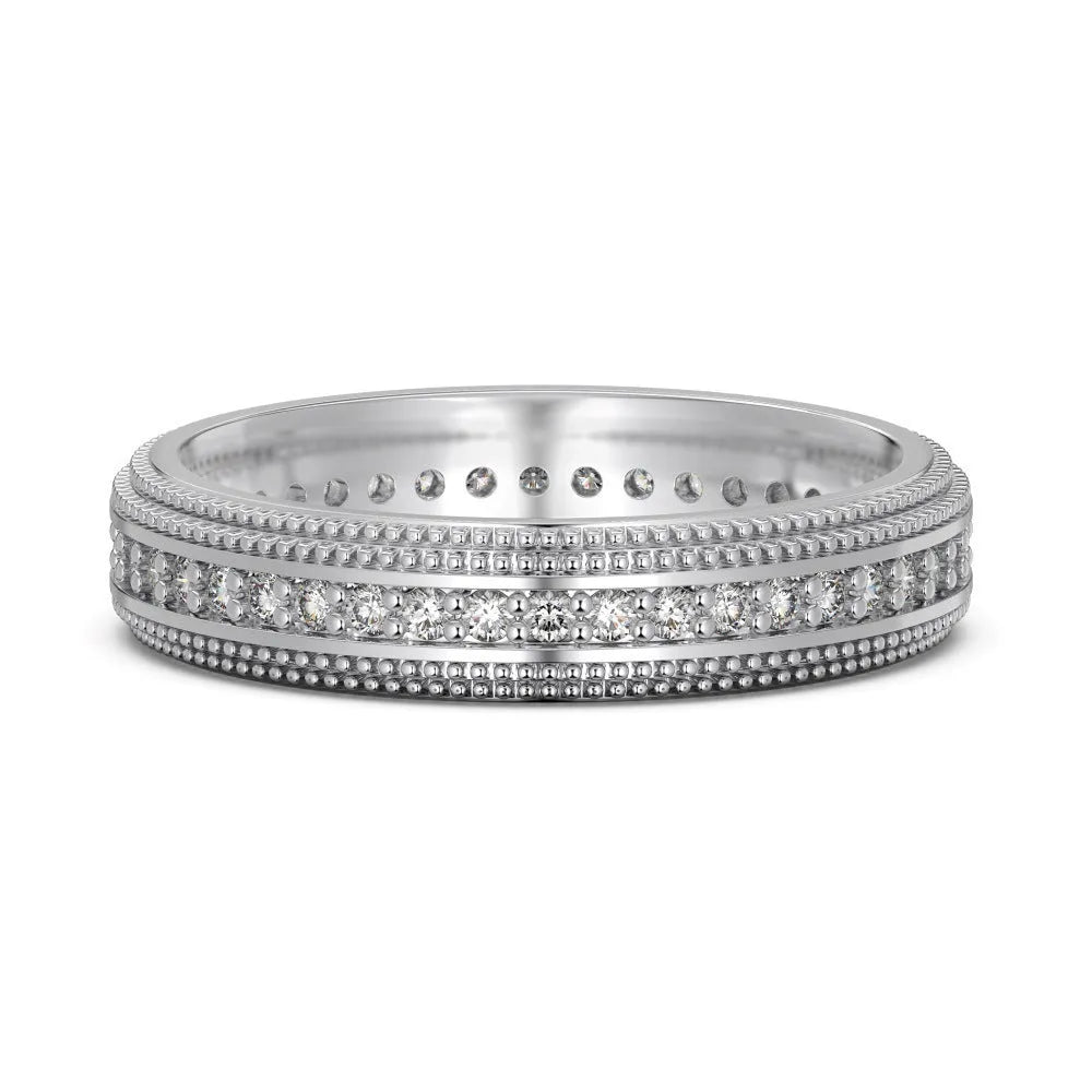925 sterling silver couple ring set geometric electroplated platinum male and female sizes 5-12