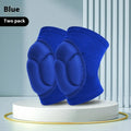 Black and blue thick sponge anti-collision kneepads for dance and sports protection
