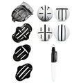 Plastic golf ball scriber alignment tool set with four scribers and one drawing pen