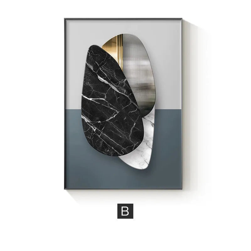 Abstract geometric pattern canvas wall art print in minimalist style