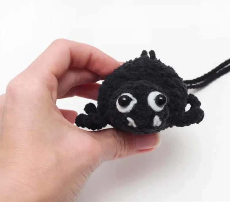 Plush hand-woven polyester automobile hanging ornament with cartoon style design on car dashboard