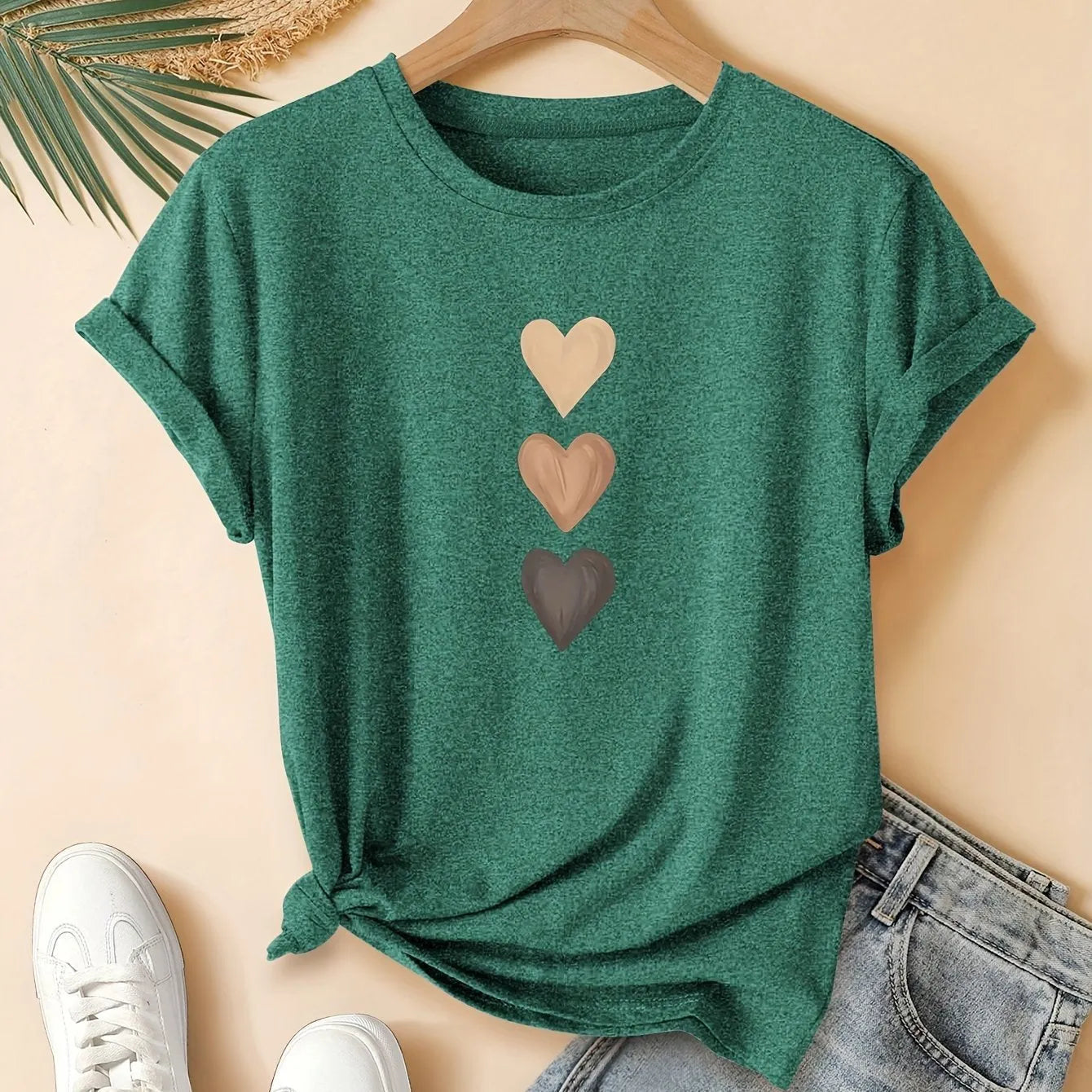 Women's dark grey cotton t-shirt with Chinese art retro style printing on the front.