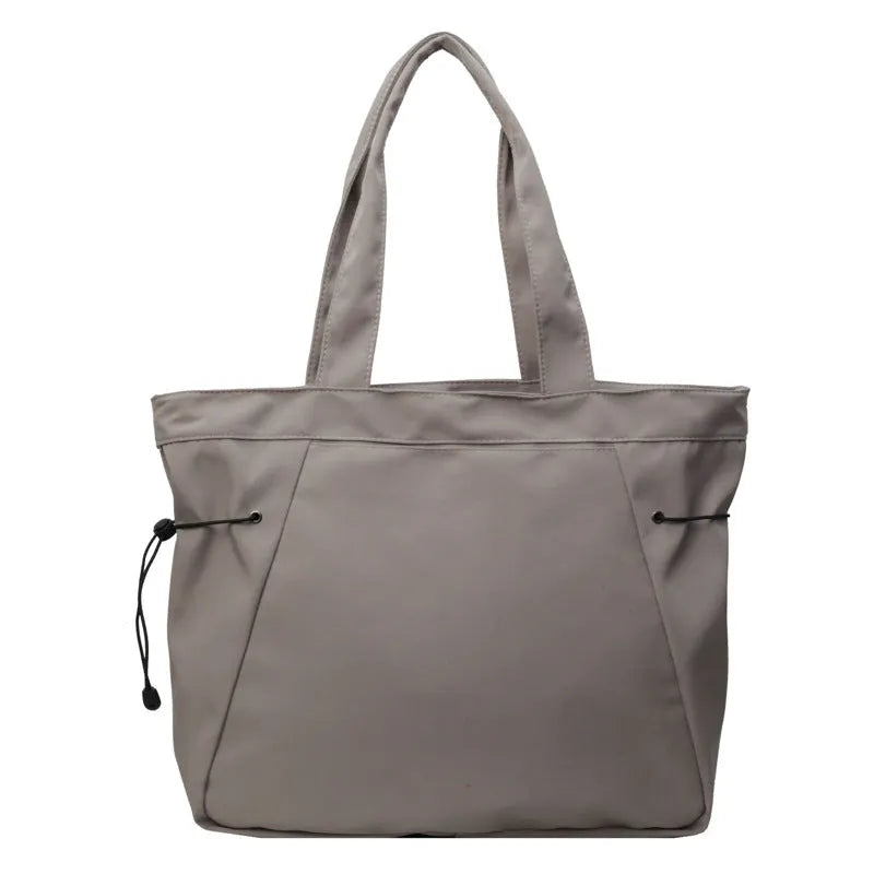 Soft Oxford cloth folding shoulder tote bag in street style colours including black, brown and grey