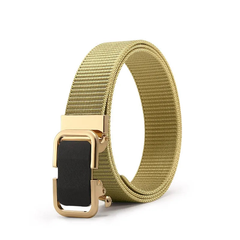 Men's nylon canvas belt with toothless buckle in multiple colour options