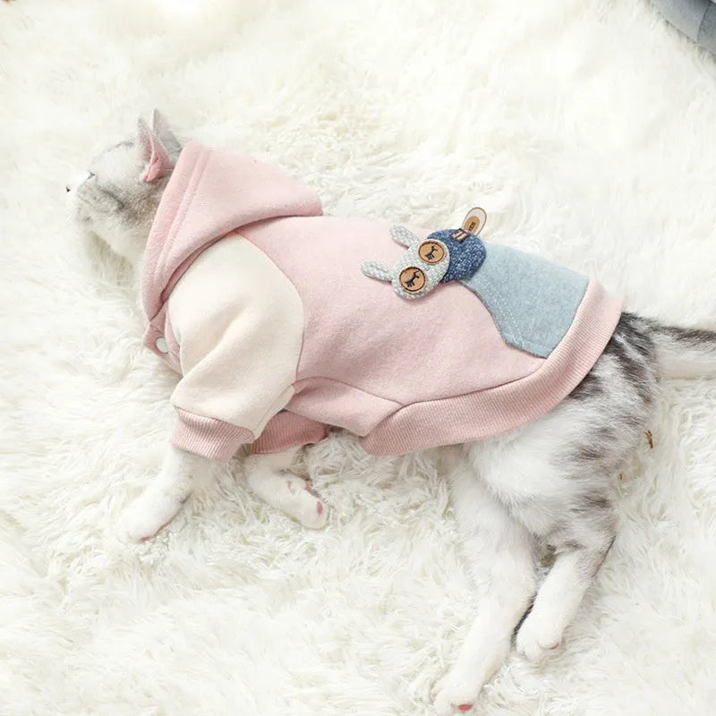 Cotton dog sweatshirt in brown, green or pink colour options for pet leisure clothing