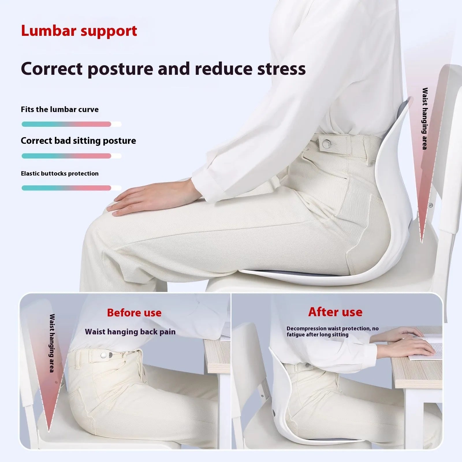 Japanese style lumbar support cushion with sponge filler in grey and black colour options