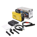 Household 220V inverter DC welding machine with welding tongs, grounding clamps, face shield, and brush hangers