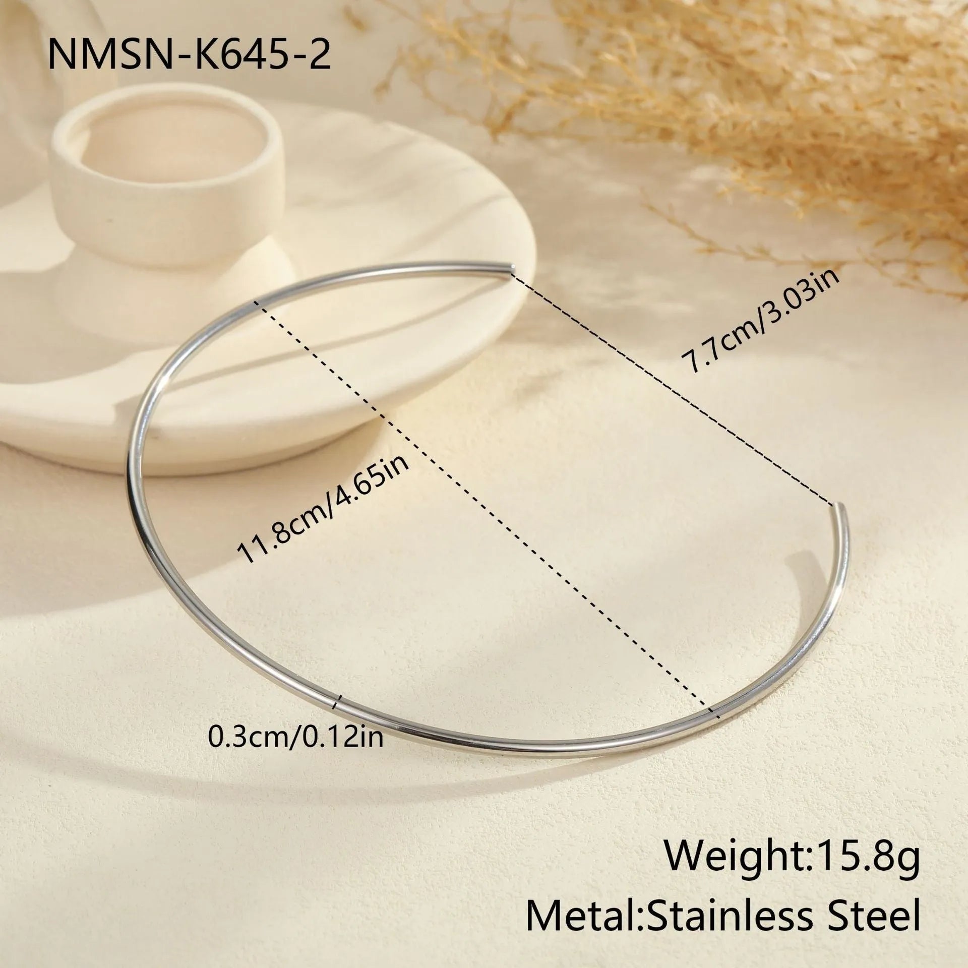 Gold and silver geometric titanium steel necklace showing collar and pendant style options.