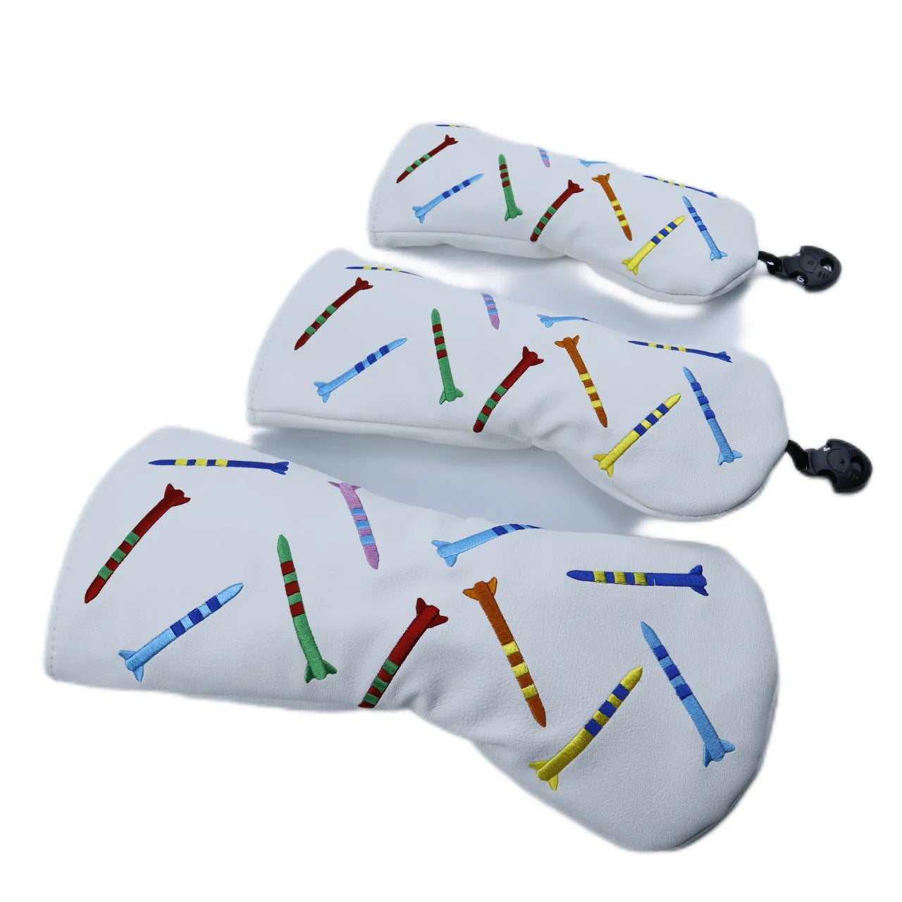 Black and white PU foam golf practice wooden pole sets in three different sizes