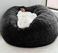 Fabric bean bag sofa cover for three-seater foam furniture in PV velvet grey blue