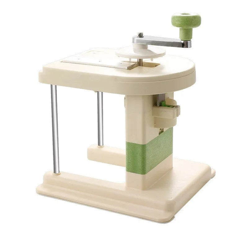 Beige stainless steel kitchen slicer grater with multiple blades for vegetable preparation
