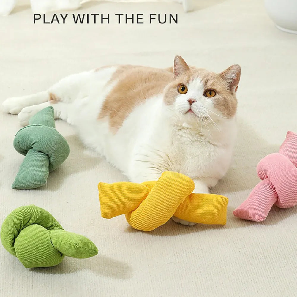 White natural cotton dog rope toy with multiple knots for tug-of-war play and dental flossing