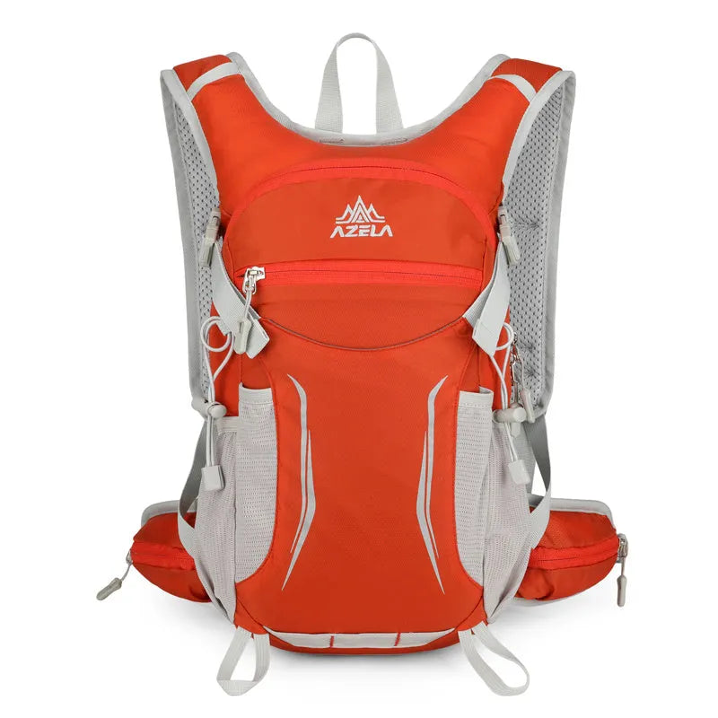 AZELA lightweight hydration backpack with breathable mesh and multiple compartments in black for outdoor sports