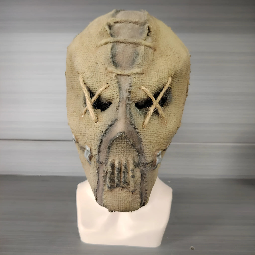 Latex scar skull horror mask head cover shown, a full-head covering with skull details and scarring.