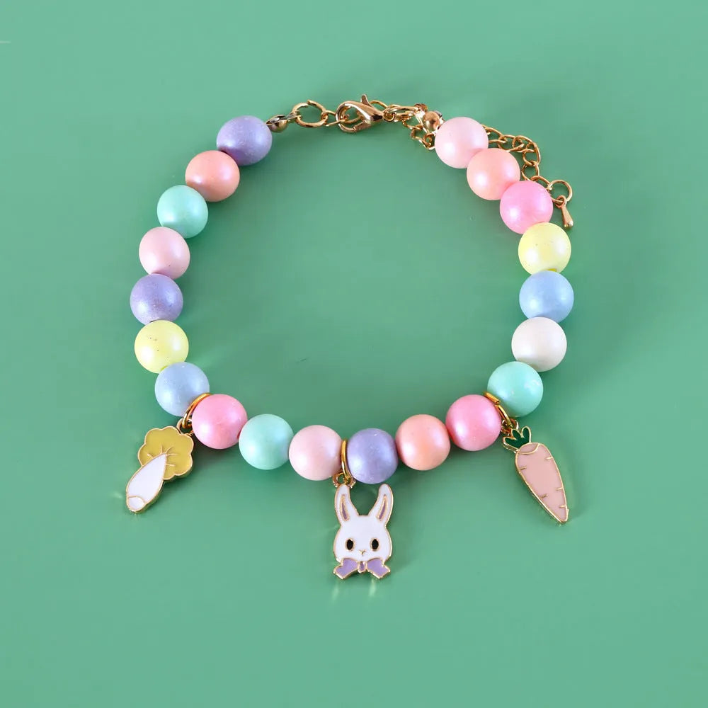 Macaron-coloured pet headdress and necklace set with resin charms in six designs for cats and dogs