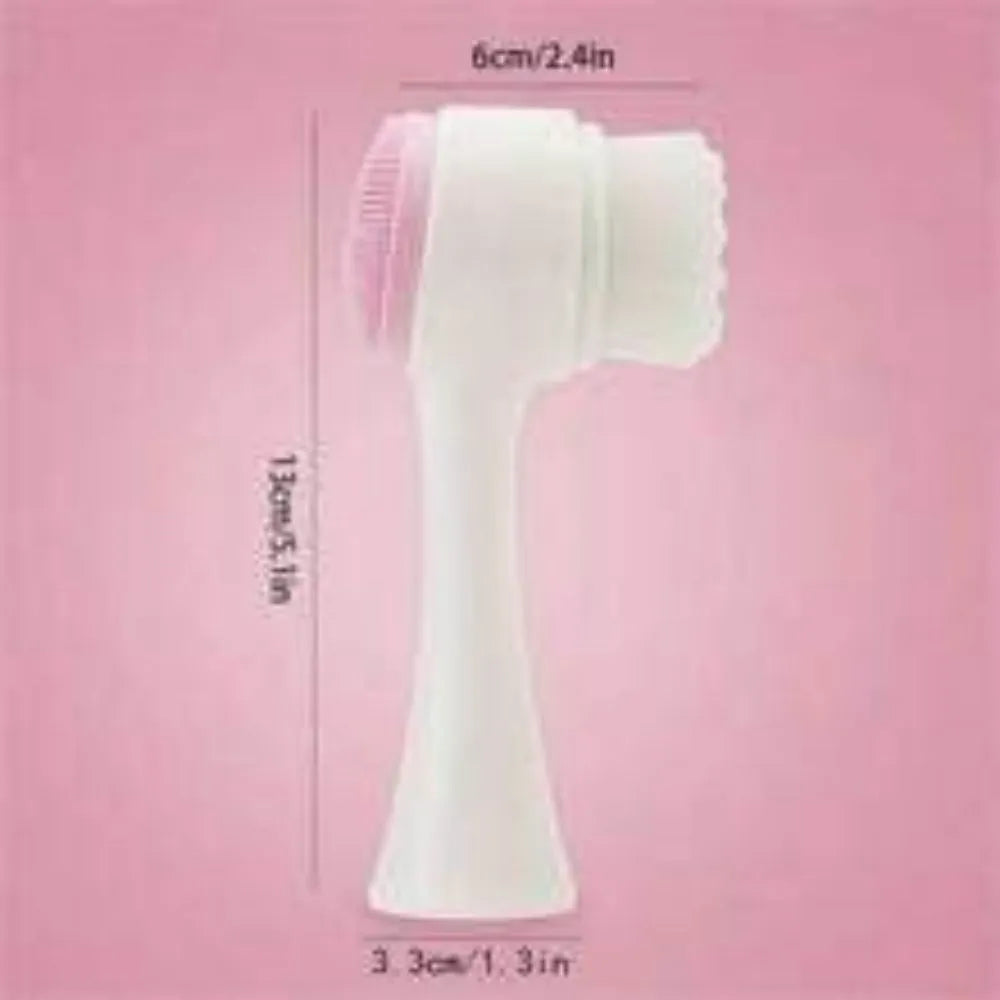 Blue and pink nylon pet paw brush grooming tool for dogs and cats with soft bristles