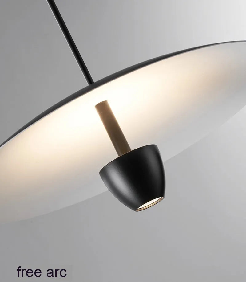 Modern minimalist black chandelier with Nordic design for dining room or bedroom