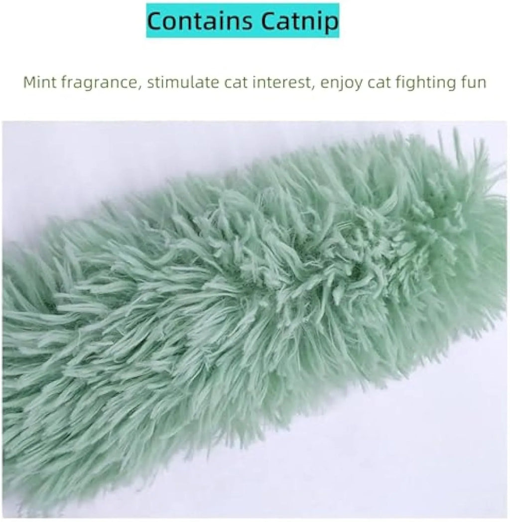 Colourful soft plush cat pillow toys with crinkle sound and catnip filling for interactive play