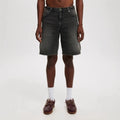 Men's loose fit straight cut jeans in light blue cotton denim street style trousers